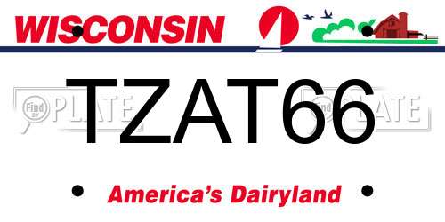 TZAT66 Wisconsin License Plate