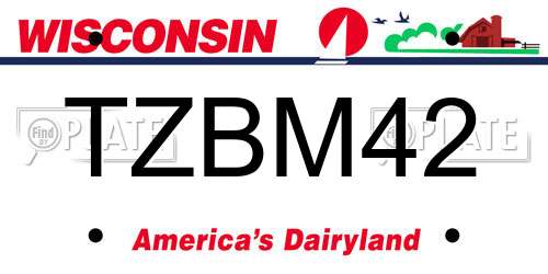 TZBM42 Wisconsin License Plate
