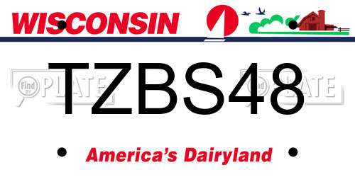 TZBS48 Wisconsin License Plate