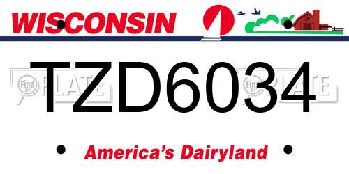 TZD6034 Wisconsin License Plate