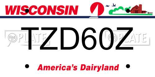 TZD60Z Wisconsin License Plate