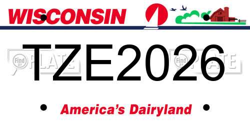TZE2026 Wisconsin License Plate