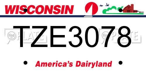TZE3078 Wisconsin License Plate