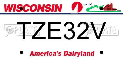 TZE32V Wisconsin License Plate