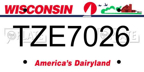 TZE7026 Wisconsin License Plate