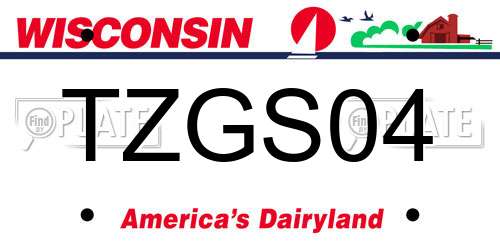 TZGS04 Wisconsin License Plate