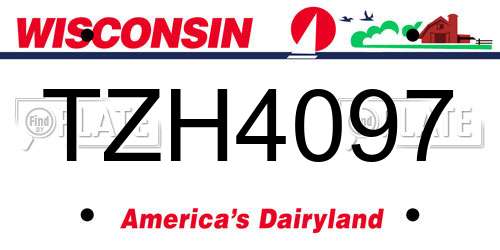 TZH4097 Wisconsin License Plate