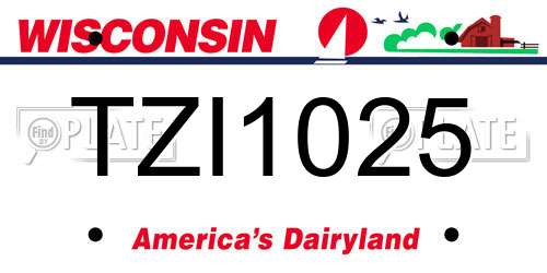 TZI1025 Wisconsin License Plate