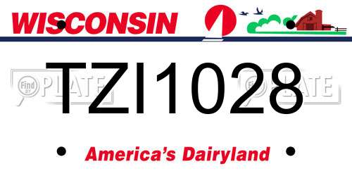 TZI1028 Wisconsin License Plate