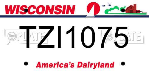 TZI1075 Wisconsin License Plate