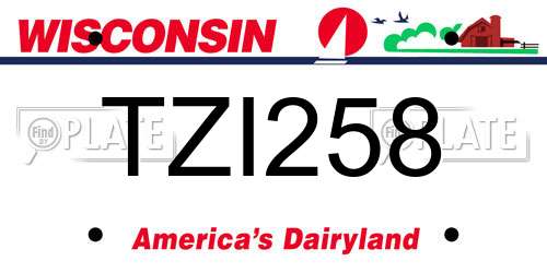 TZI258 Wisconsin License Plate
