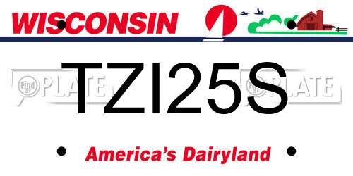 TZI25S Wisconsin License Plate
