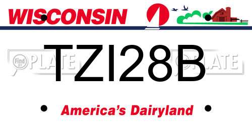 TZI28B Wisconsin License Plate