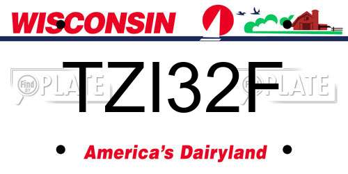 TZI32F Wisconsin License Plate
