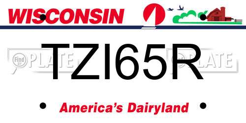 TZI65R Wisconsin License Plate