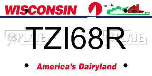TZI68R Wisconsin License Plate