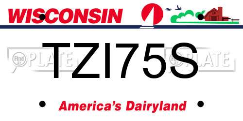 TZI75S Wisconsin License Plate