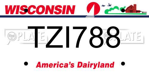 TZI788 Wisconsin License Plate