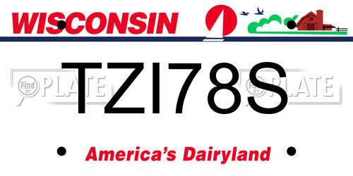 TZI78S Wisconsin License Plate