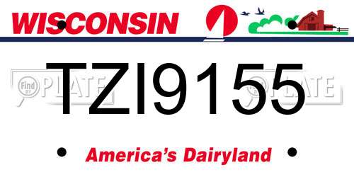 TZI9155 Wisconsin License Plate