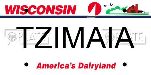 TZIMAIA Wisconsin License Plate