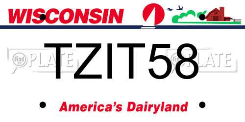 TZIT58 Wisconsin License Plate