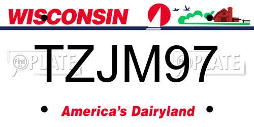 TZJM97 Wisconsin License Plate