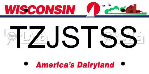 TZJSTSS Wisconsin License Plate