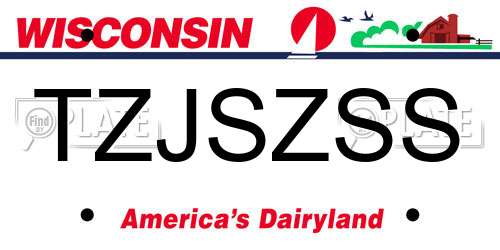 TZJSZSS Wisconsin License Plate