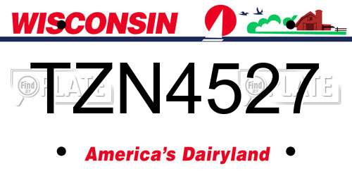 TZN4527 Wisconsin License Plate