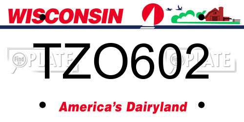TZO602 Wisconsin License Plate
