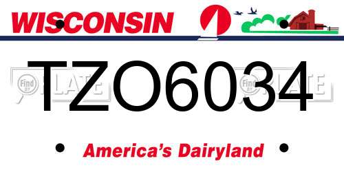 TZO6034 Wisconsin License Plate