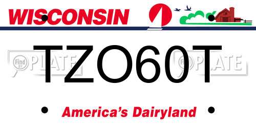 TZO60T Wisconsin License Plate
