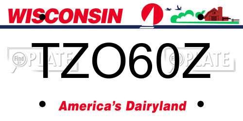 TZO60Z Wisconsin License Plate