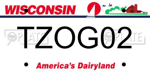TZOG02 Wisconsin License Plate