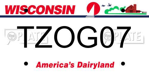 TZOG07 Wisconsin License Plate