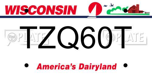 TZQ60T Wisconsin License Plate