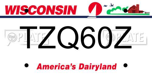 TZQ60Z Wisconsin License Plate