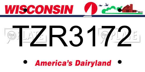 TZR3172 Wisconsin License Plate