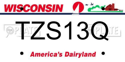 TZS13Q Wisconsin License Plate