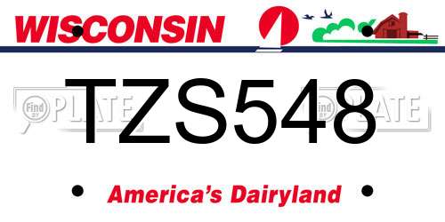 TZS548 Wisconsin License Plate