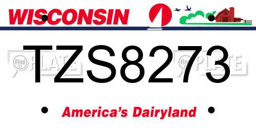 TZS8273 Wisconsin License Plate