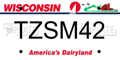 TZSM42 Wisconsin License Plate