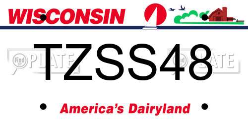 TZSS48 Wisconsin License Plate
