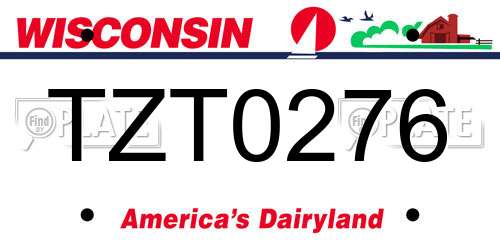 TZT0276 Wisconsin License Plate