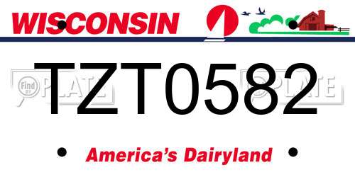 TZT0582 Wisconsin License Plate