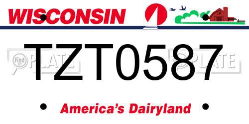 TZT0587 Wisconsin License Plate