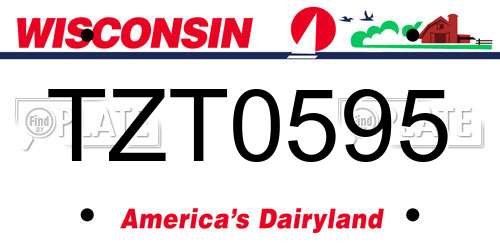 TZT0595 Wisconsin License Plate