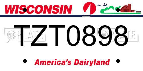TZT0898 Wisconsin License Plate