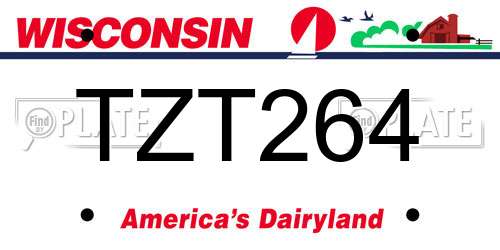 TZT264 Wisconsin License Plate